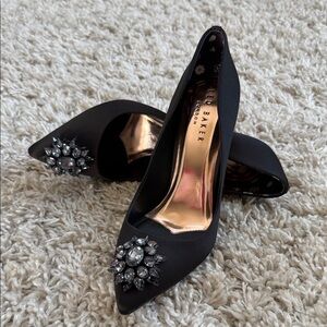 Ted Baker London Black Heels with Crystal Embellishments